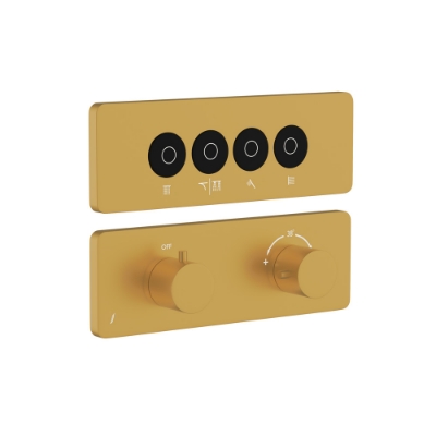 Immagine di Kit parte esposta del sistema doccia Cloud Touch con 4 uscite - Oro opaco PVD