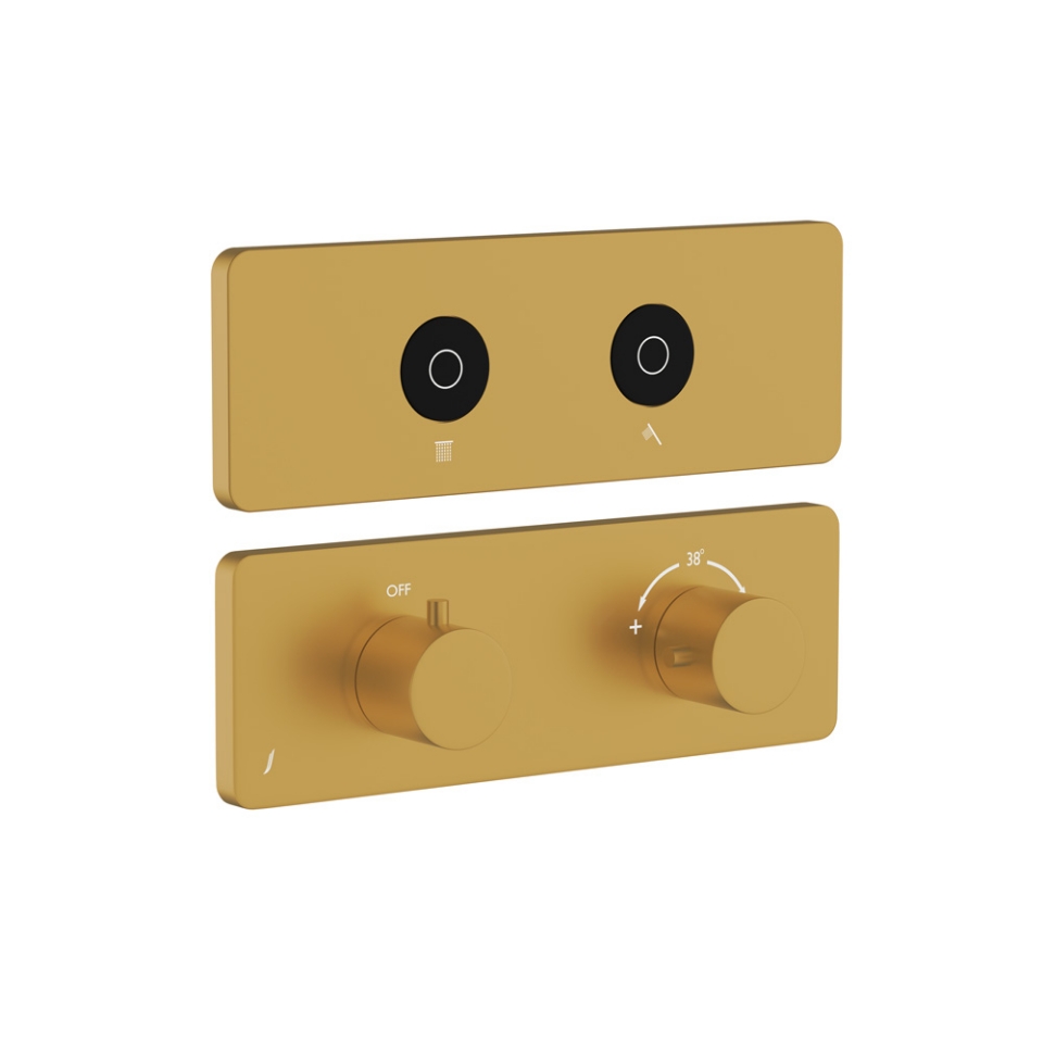 Picture of Kit parte esposta del sistema doccia Cloud Touch con 2 uscite - Oro opaco PVD
