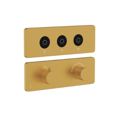 Immagine di Kit parte esposta del sistema doccia Cloud Touch con 3 uscite - Oro opaco PVD