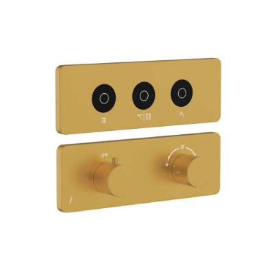 Immagine di Kit parte esposta del sistema doccia Cloud Touch con 3 uscite - Oro opaco PVD