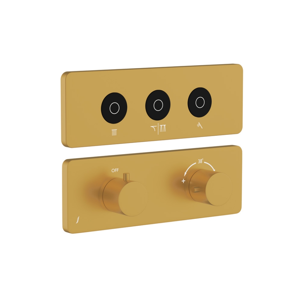 Picture of Kit parte esposta del sistema doccia Cloud Touch con 3 uscite - Oro opaco PVD