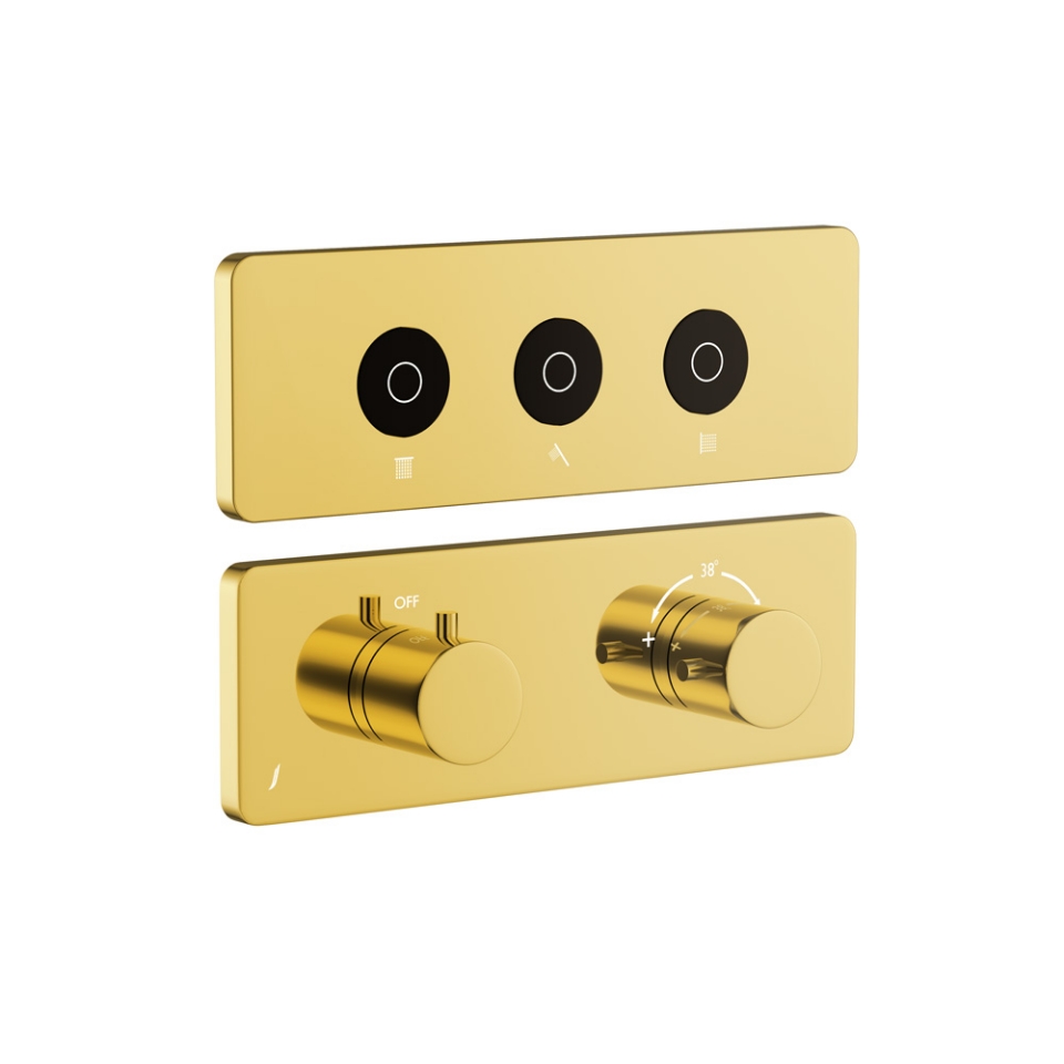 Picture of Kit parte esposta del sistema doccia Cloud Touch con 3 uscite - Oro brillante PVD