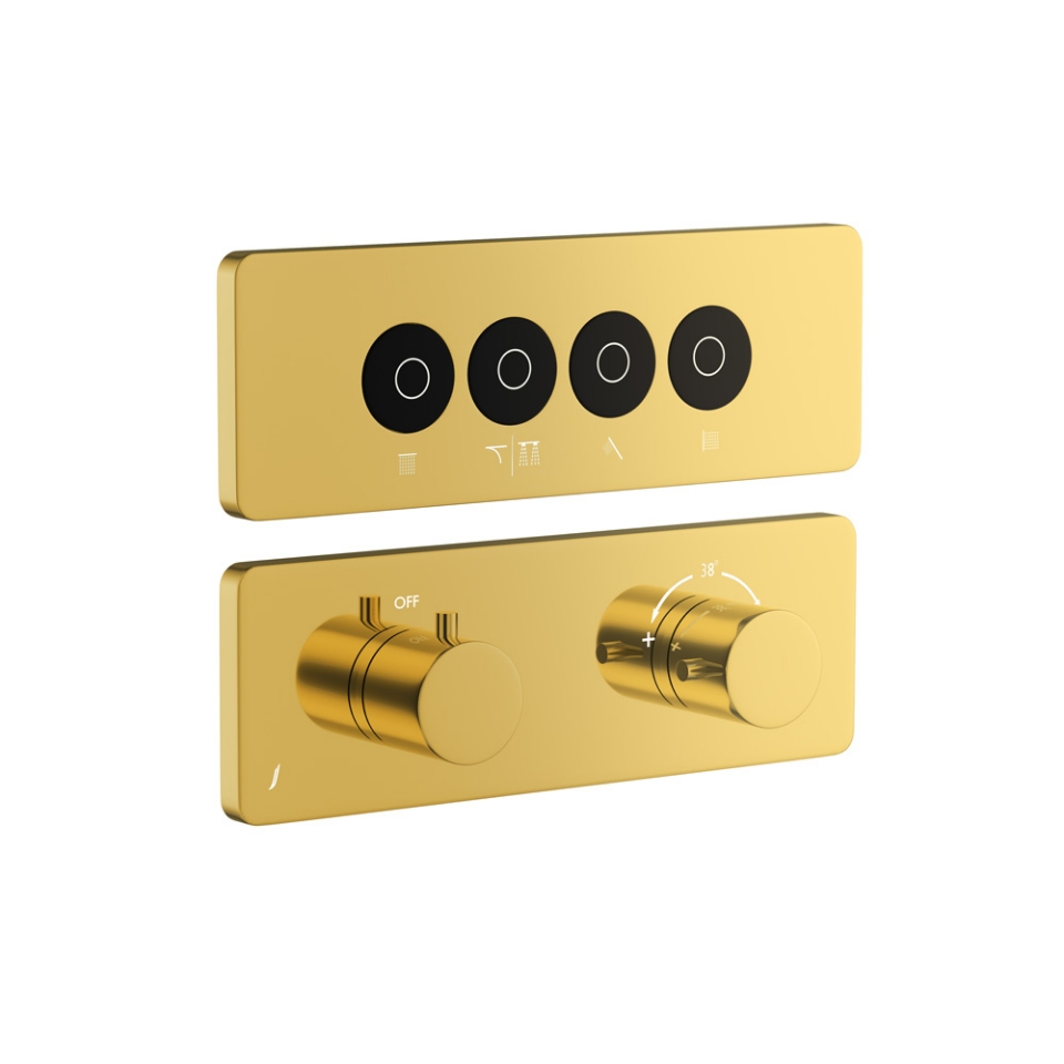 Picture of Kit parte esposta del sistema doccia Cloud Touch con 4 uscite - Oro brillante PVD