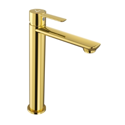 Immagine di Single Lever High Neck Basin Mixer - Gold Bright PVD
