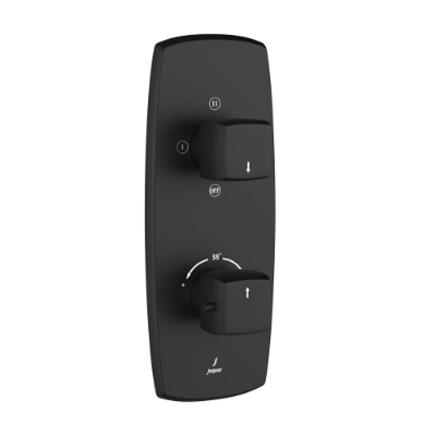 Immagine di Miscelatore doccia termostatico Aquamax con deviatore a 3 vie - Nero opaco