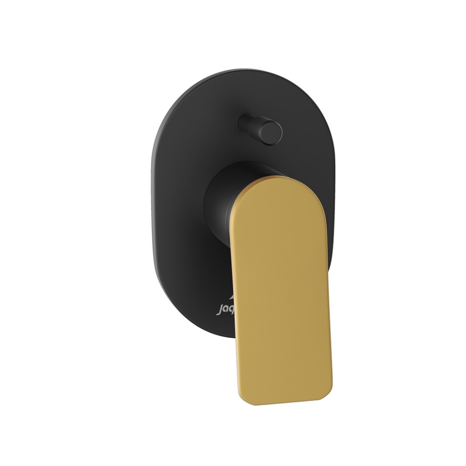 Picture of Parte esterna per miscelatore doccia con deviatore - Leva: Oro opaco PVD I Corpo: Nero opaco