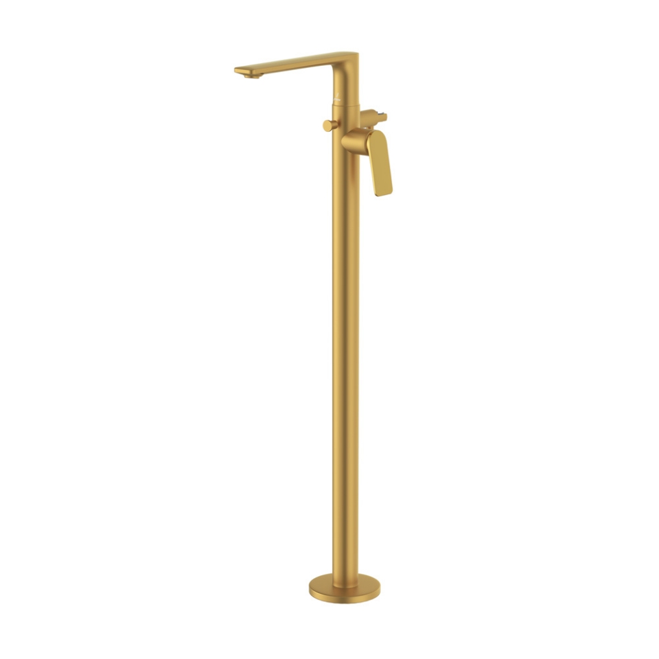 Picture of Parti esterne per colonna vasca freestanding - Leva: Oro lucido PVD | Corpo: Oro opaco PVD