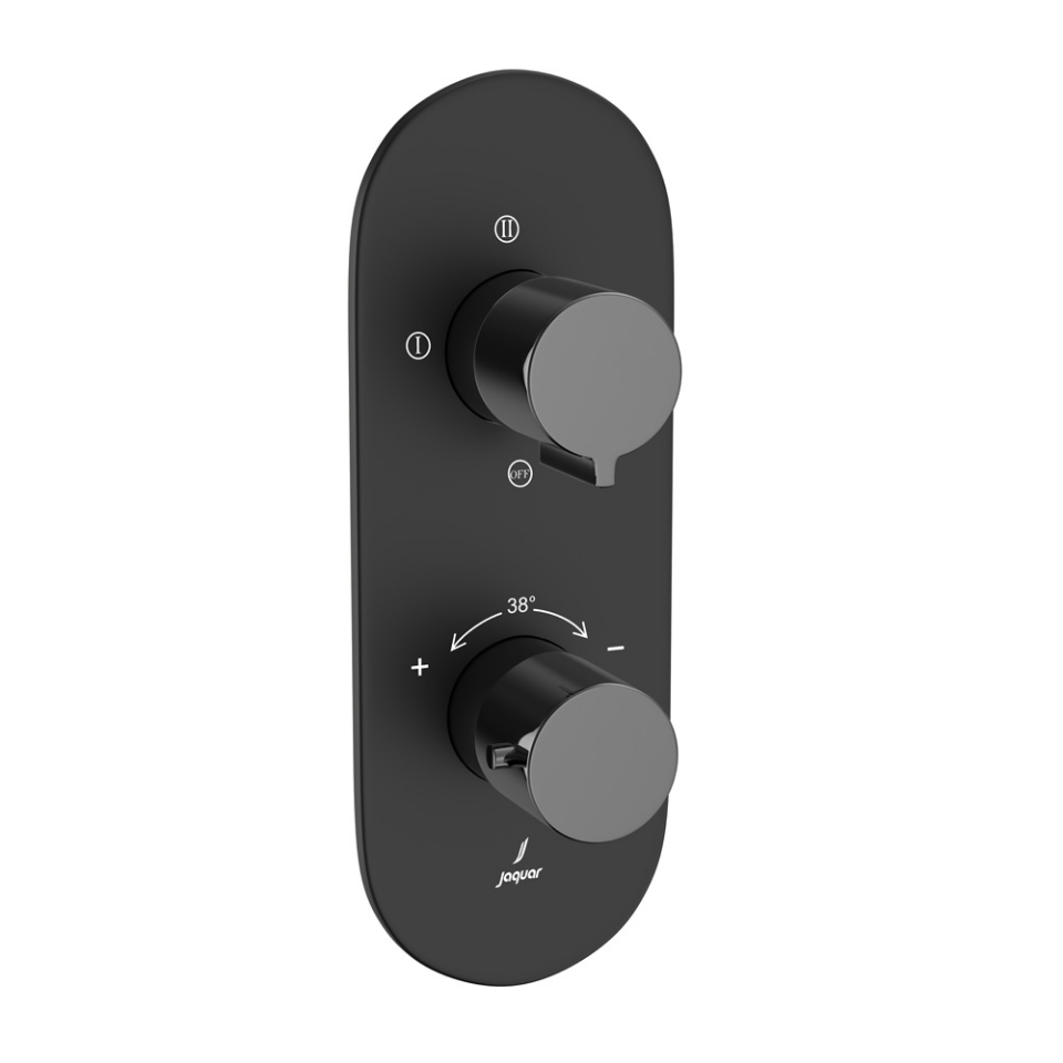 Picture of Miscelatore doccia termostatico Aquamax con deviatore a 3 vie - Leva: Cromo nero | Corpo: Nero opaco