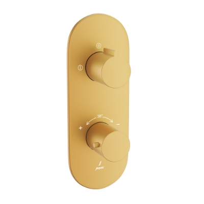 Immagine di Miscelatore doccia termostatico Aquamax con deviatore a 2 vie - Oro opaco PVD