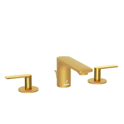 Picture of 3-Hole Basin Mixer with Popup Waste System - Lever: Gold Bright PVD | Body: Gold Matt PVD