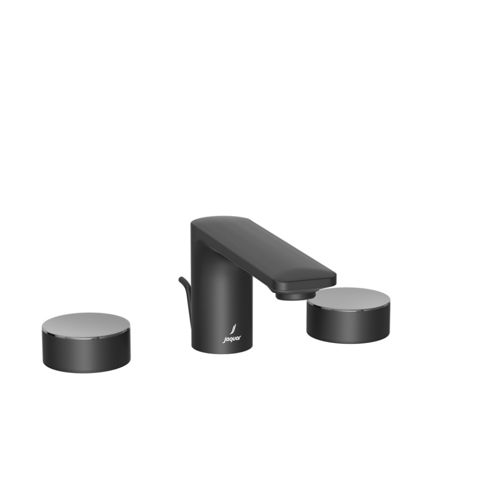 Picture of Gruppo lavabo 3 fori - Leva: Cromo nero | Corpo: Nero opaco