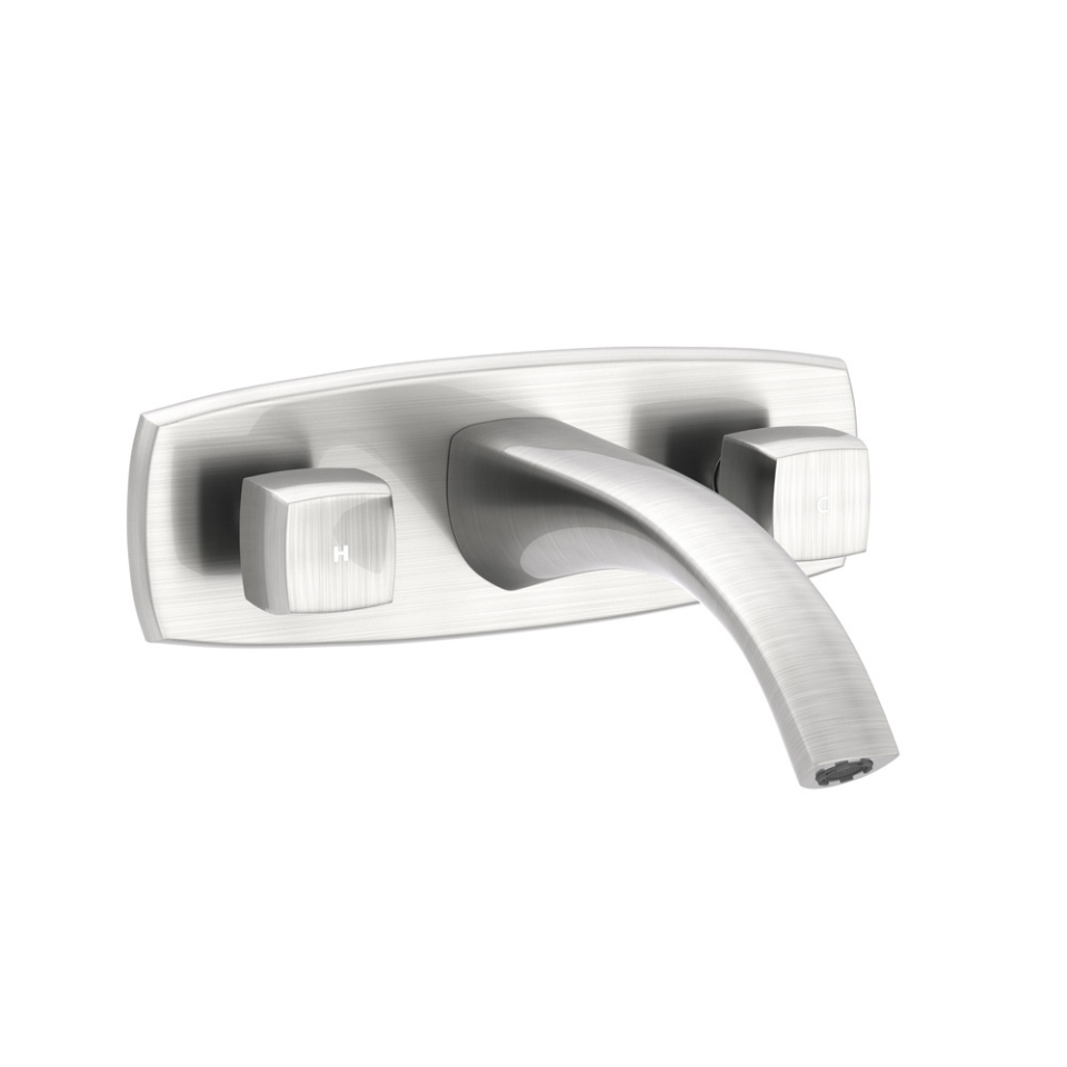 Picture of Gruppo lavabo 3 fori a parete - Acciaio inox