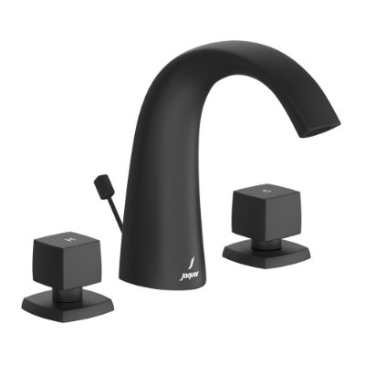 Immagine di Gruppo lavabo 3 fori con scarico automatico - Nero opaco