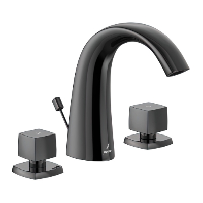 Immagine di Gruppo lavabo 3 fori con scarico automatico - Cromo nero