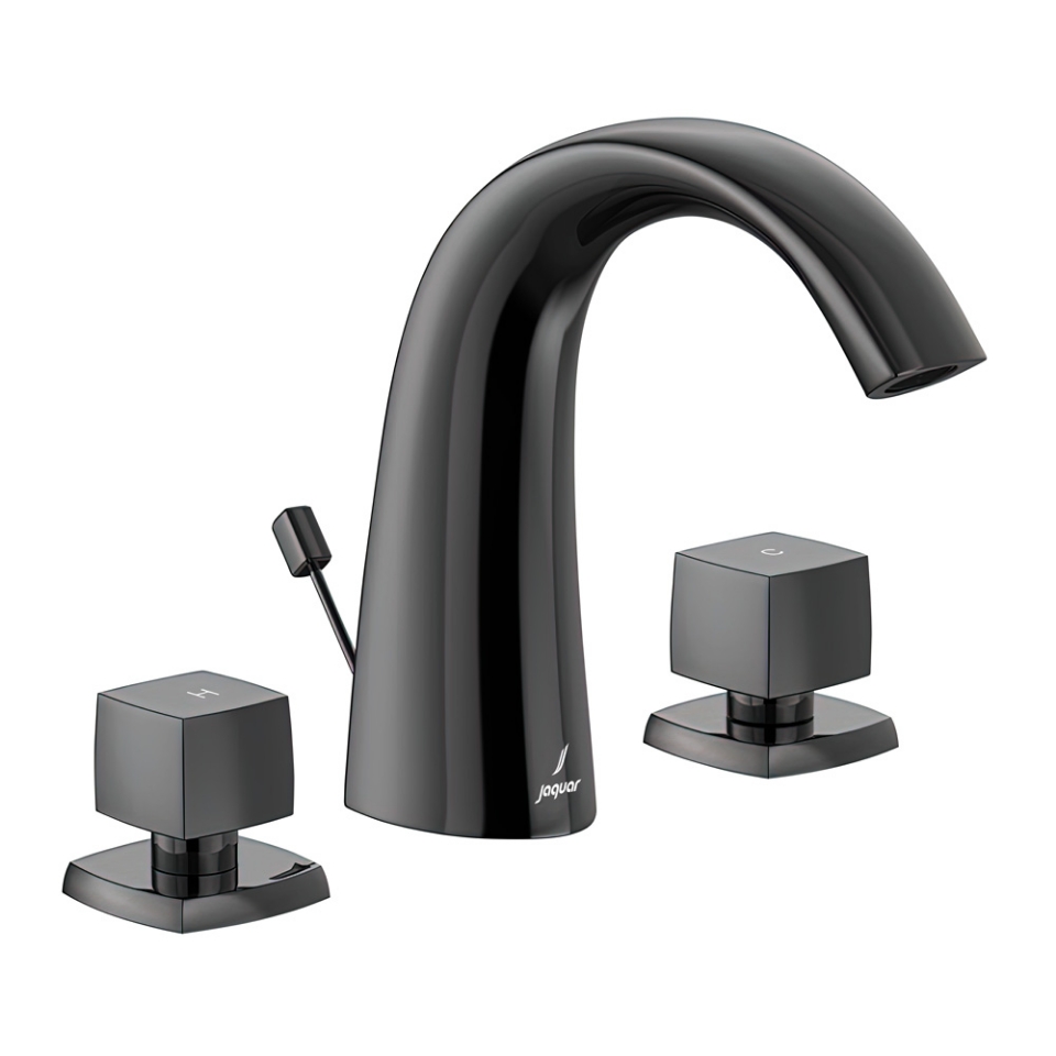 Picture of 3 Hole Basin Mixer with popup waste - Black Chrome