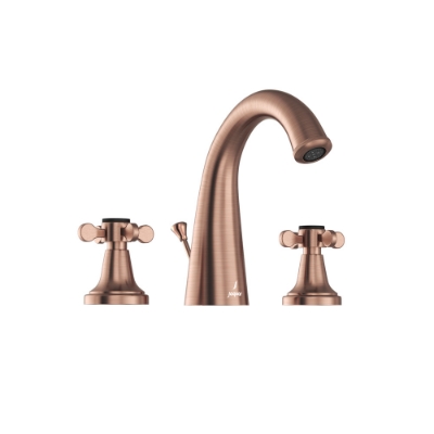 Immagine di Gruppo lavabo 3 fori con scarico automatico - Rame antico