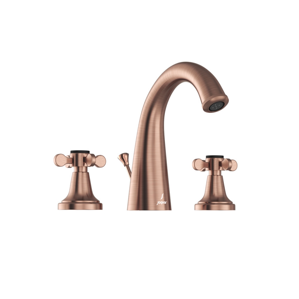 Picture of Gruppo lavabo 3 fori con scarico automatico - Rame antico