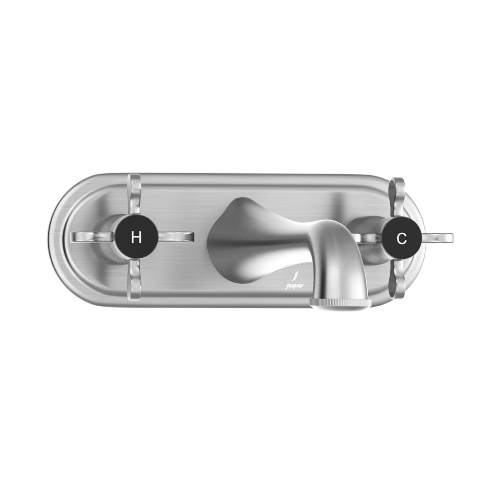 Picture of Gruppo lavabo 3 fori a parete - Acciaio inox