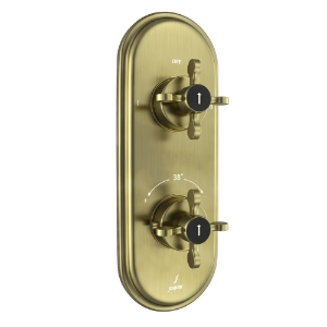 Immagine di Miscelatore doccia termostatico Aquamax con deviatore a 2 vie - Bronzo antico