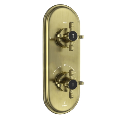 Immagine di Miscelatore doccia termostatico Aquamax con deviatore a 3 vie - Bronzo antico