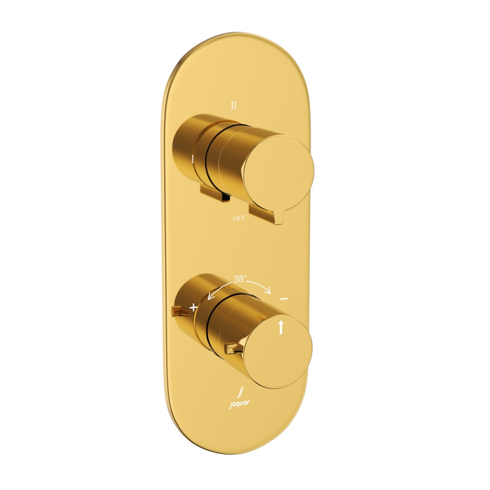 Picture of Miscelatore doccia termostatico Aquamax con deviatore a 3 vie - Oro lucido PVD