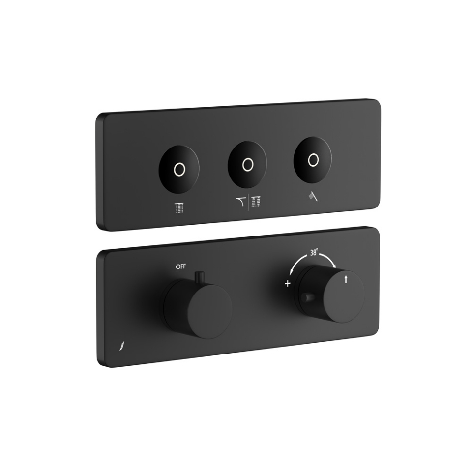 Picture of Kit parte esposta del sistema doccia Cloud Touch con 3 uscite - Nero opaco
