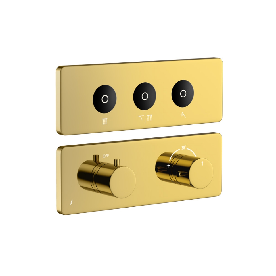 Picture of Kit parte esposta del sistema doccia Cloud Touch con 3 uscite - Oro brillante PVD