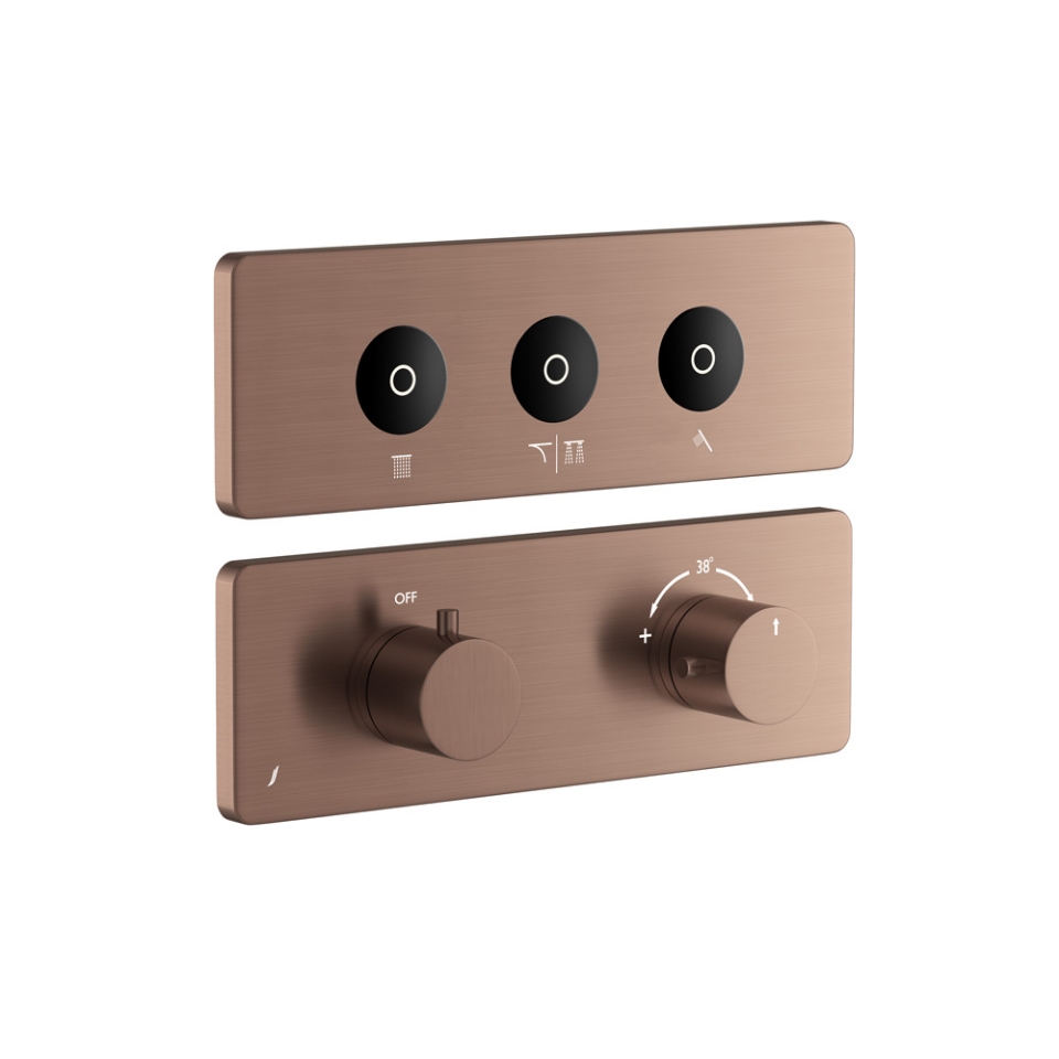 Picture of Kit parte esposta del sistema doccia Cloud Touch con 3 uscite - Oro cipria PVD