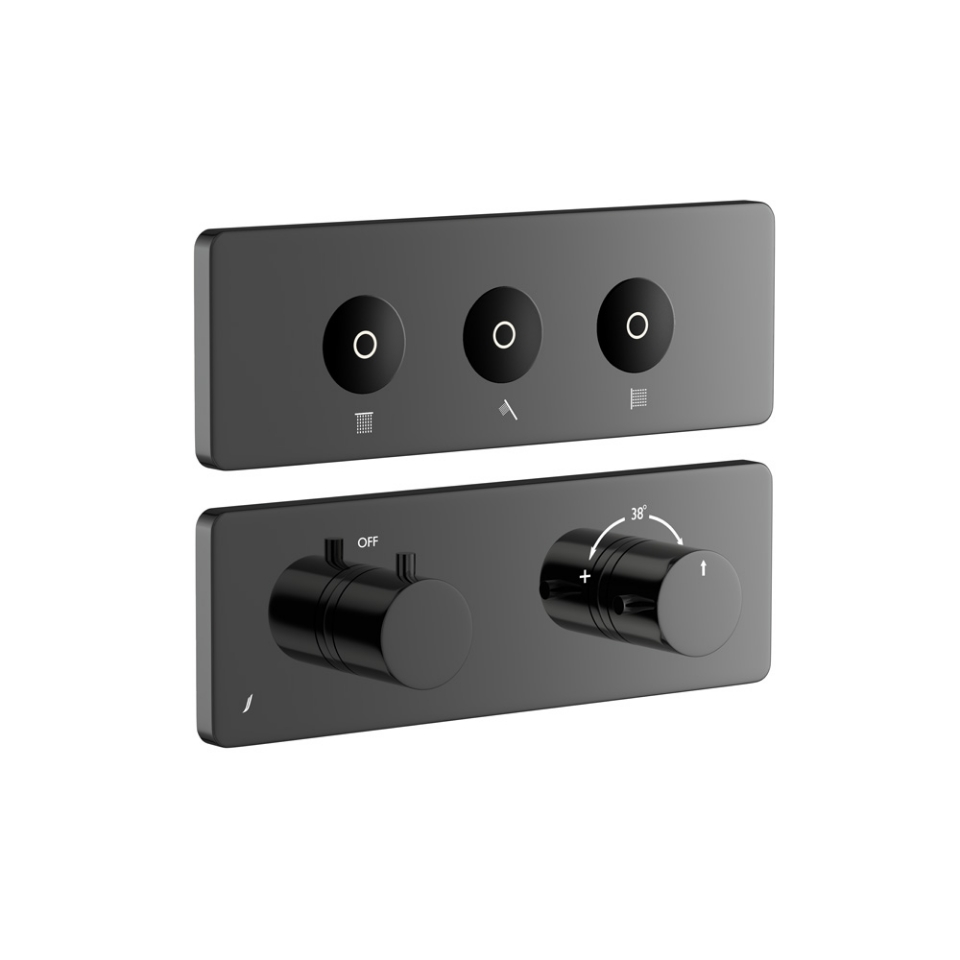 Picture of Kit parte esposta del sistema doccia Cloud Touch con 3 uscite - Nero cromato