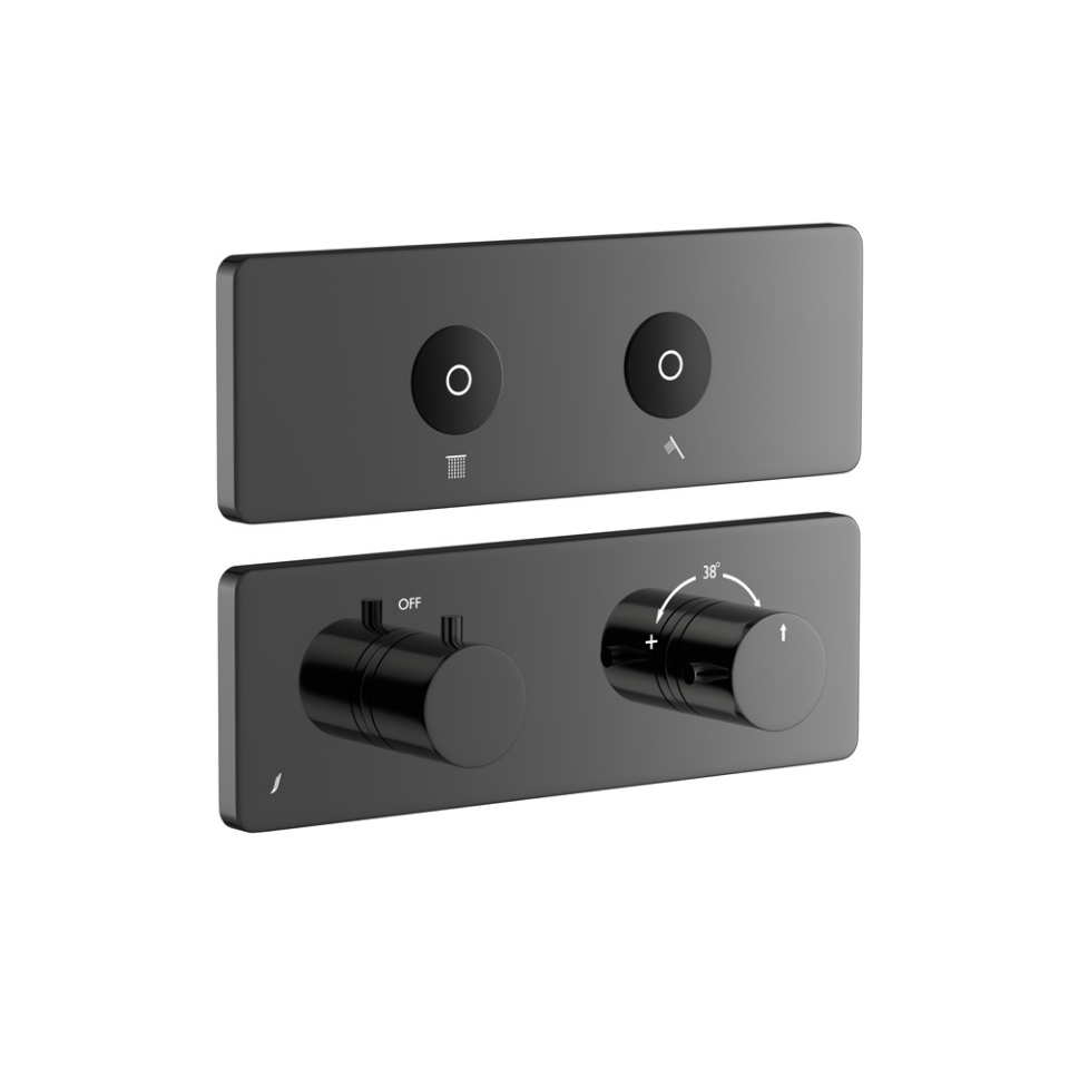 Picture of Kit parte esposta del sistema doccia Cloud Touch con 2 uscite - Nero cromato