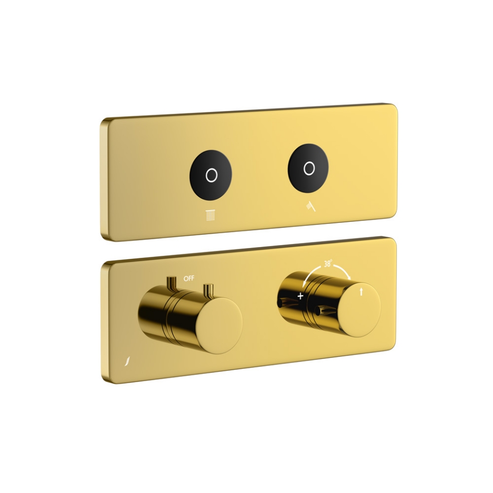 Picture of Kit parte esposta del sistema doccia Cloud Touch con 2 uscite - Oro brillante PVD