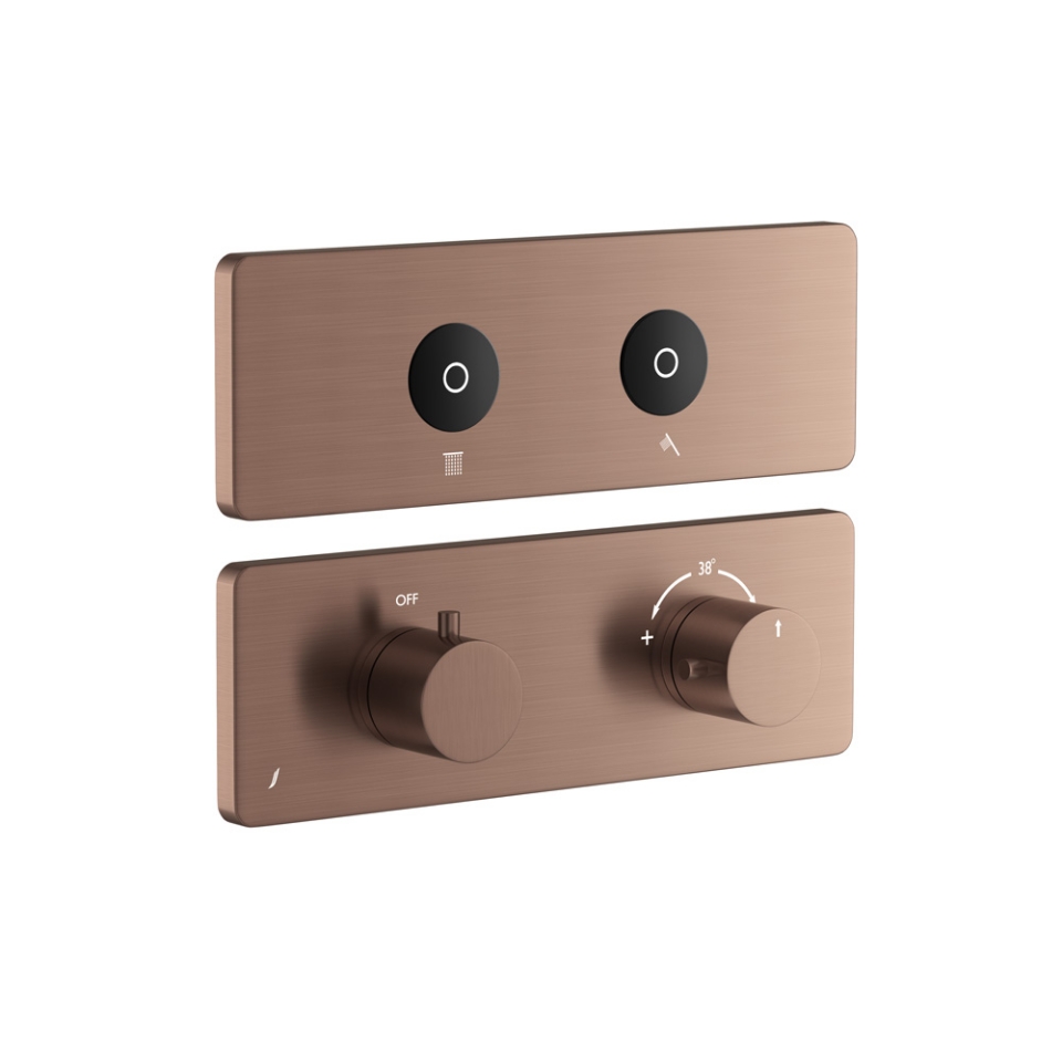 Picture of Kit parte esposta del sistema doccia Cloud Touch con 2 uscite - Oro cipria PVD