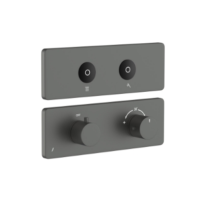 Immagine di Kit parte esposta del sistema doccia Cloud Touch con 2 uscite - Oro cipria PVD